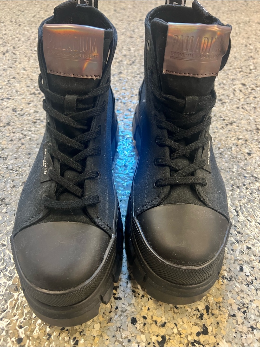 Palladium Black Chunky High-Top Platform Sneakers